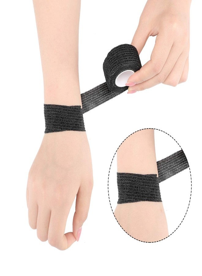 Pangda 12 Pack 1'' x 5 Yards Self Adhesive Bandage Wrap, Black Elastic Breathable Self Adherent Wrap for Sports, Toe, Wrist, Ankle, Swelling Wraps - Image 4